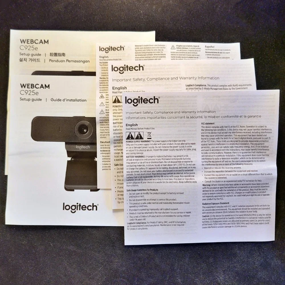 Logitech C925E Business Webcam, HD 1080p/30fps, EUC, in box